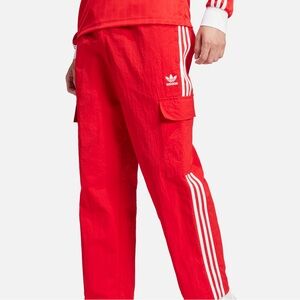 Adidas Men's Bold Red Cargo Pants three stripes‎ cargo size L
